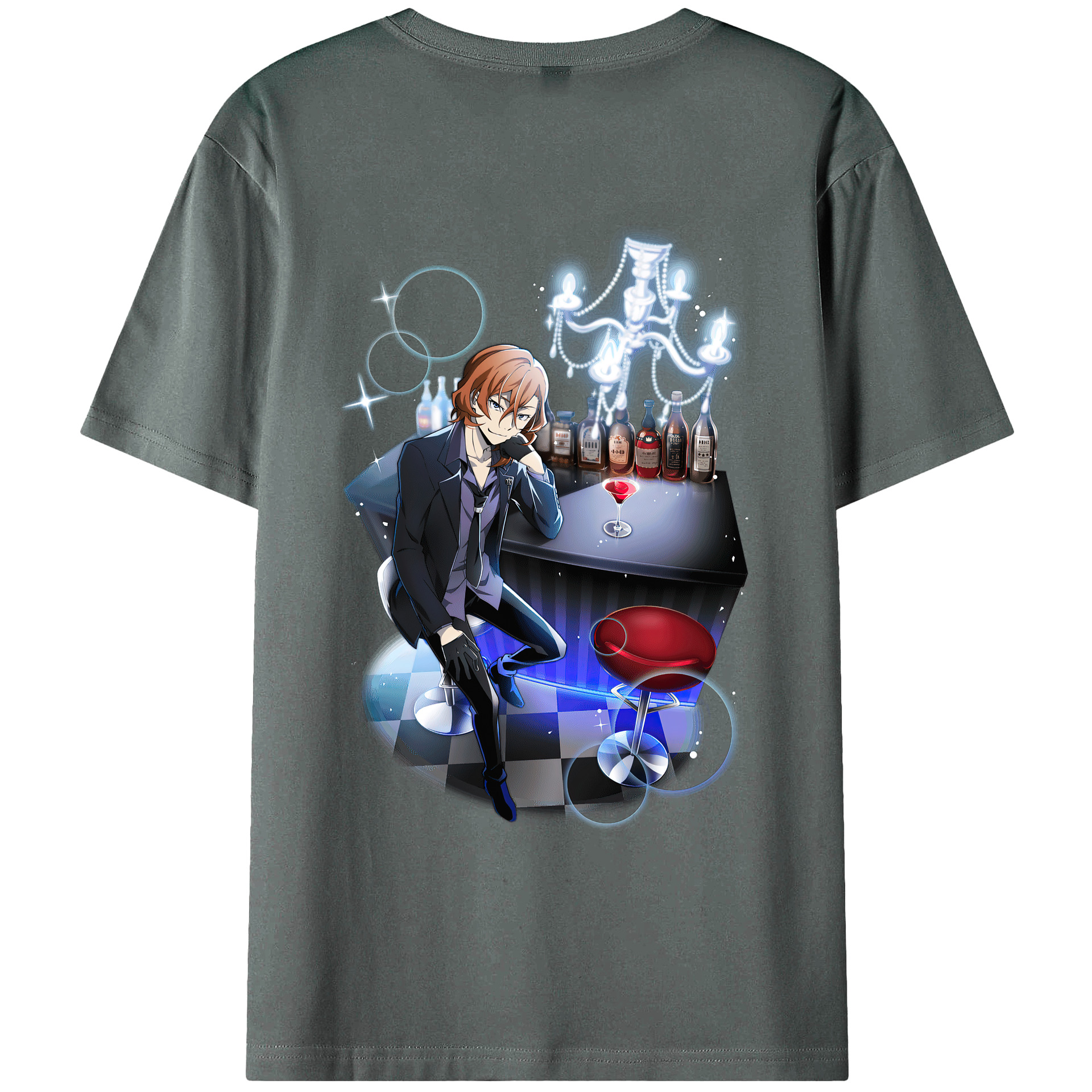 （画像用） 文豪ストレイドッグス Bungo Stray Dogs 綿100％ メンズ半袖Tシャツ（バックプリント） 通気性